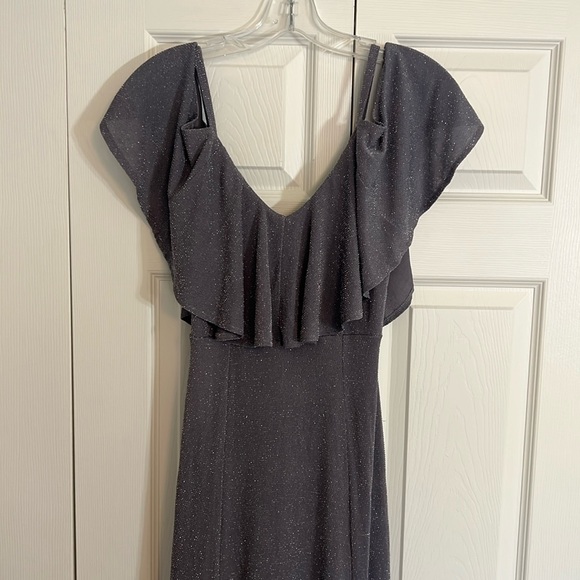 Show Me Your MuMu Women’s Size Small Floor Length Silver Sparkly Prom Gown - Picture 1 of 11